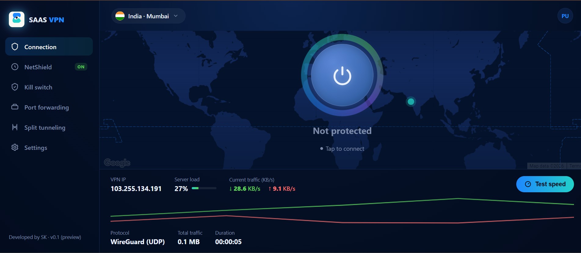 SAAS VPN app running on Windows